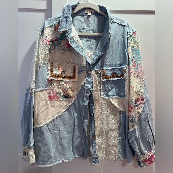 POL Jackets & Blazers - NWOT POL Light Blue Denim Shirt